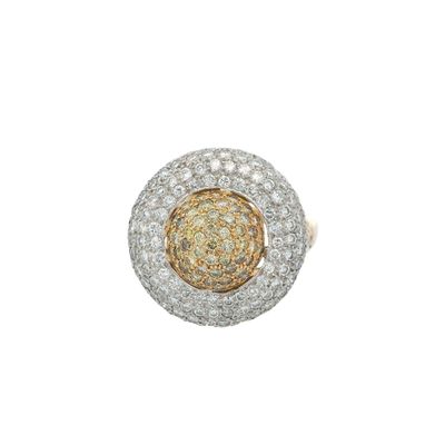 18K Yellow & White Gold Ring with 2.30 CTW in Yellow & White Diamonds