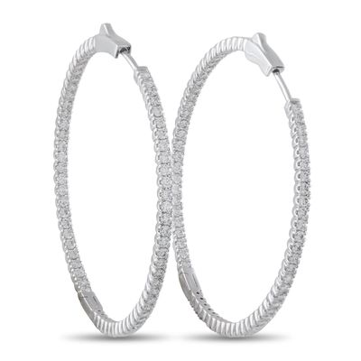 Sale Photo Thumbnail #276: 14K White Gold 2.02ct Diamond Inside-Out Hoop Earrings