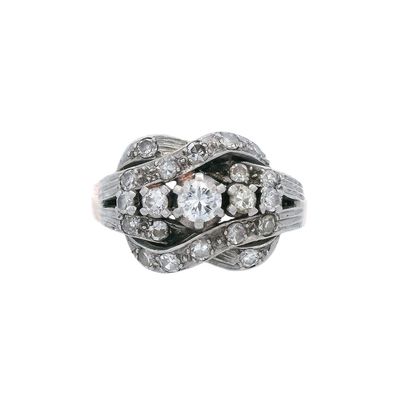 Antique 18K Yellow Gold & Platinum Ring with 0.65 CTW in Diamonds