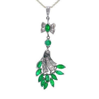 Sale Photo Thumbnail #445: 18kt Gold Pendant with Emeralds and Diamonds