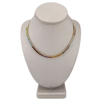 Sale Photo Thumbnail #381: 18K Yellow Gold Rainbow Necklace with 16.00 CTW in Multi-Stone
