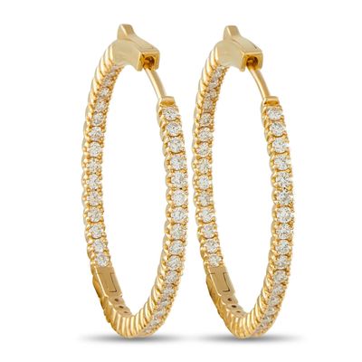 Sale Photo Thumbnail #277: 14K Yellow Gold 1.30ct Diamond Inside-Out Hoop Earrings