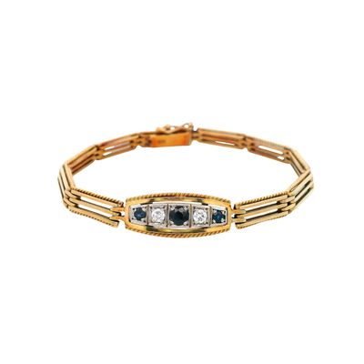 Sale Photo Thumbnail #150: Art Deco 18K Yellow & White Gold Bracelet with 0.34 CTW Diamonds & Sapphires