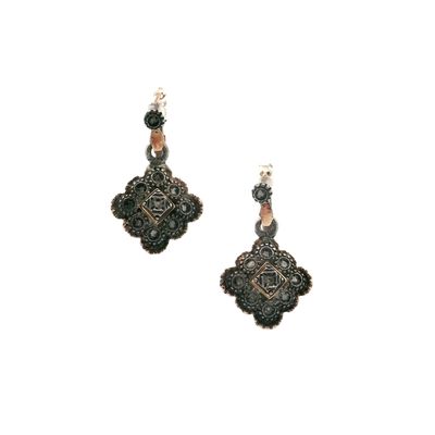Sale Photo Thumbnail #457: Victorian 14kt Gold & Silver Drop Earrings with Diamonds
