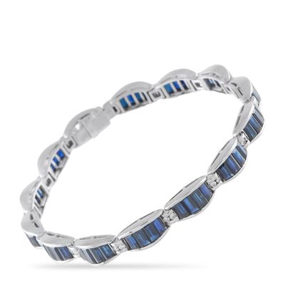 Sale Photo Thumbnail #254: 18K White Gold 0.45ct Diamond and Sapphire Bracelet