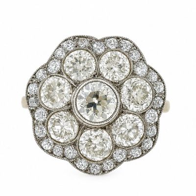 Sale Photo Thumbnail #331: 18K Rose Gold & Platinum Cluster Ring with 5.35 CTW in Diamonds