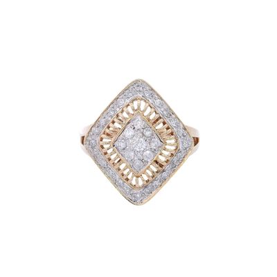 Sale Photo Thumbnail #132: Vintage 14kt two tones Ring with Diamonds