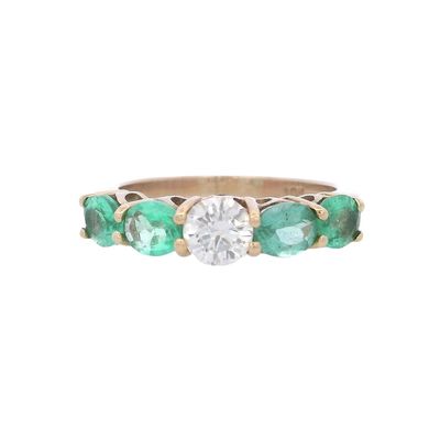 Sale Photo Thumbnail #425: 18kt yellow Gold Ring with 1.50 CTW in Emerald s & Diamond