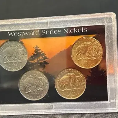 Lot of 7 Whitman Westward Nickel Series American Bison Collector Displays – 2005 Jefferson N