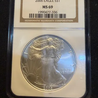 2006 American Silver Eagle NGC MS69 – 1 oz .999 Fine Silver
