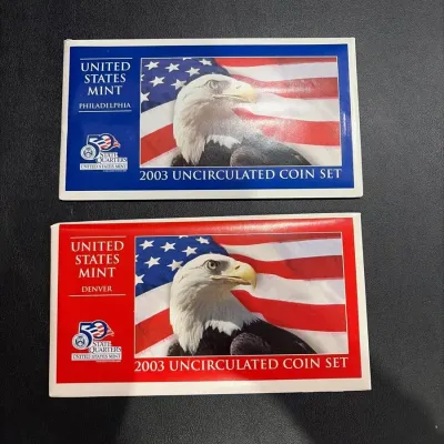 2003 United States Mint Uncirculated Coin Set – Philadelphia & Denver – Complete Original Government