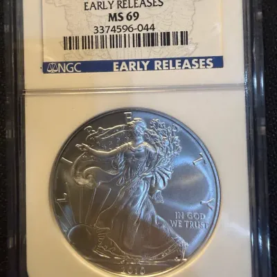 2010 American Silver Eagle NGC MS69 Early Releases – 1 oz .999 Fine Silver Bullion Coin