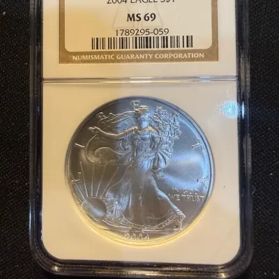 2004 American Silver Eagle NGC MS69 1 oz .999 Fine Silver $1 Certified