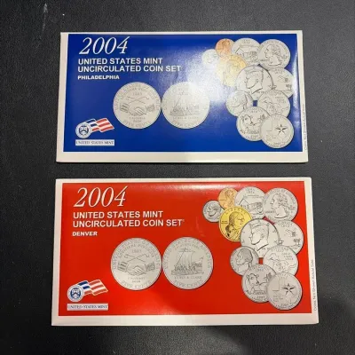 2004 United States Mint Uncirculated Coin Set – Philadelphia & Denver – Complete Original Government