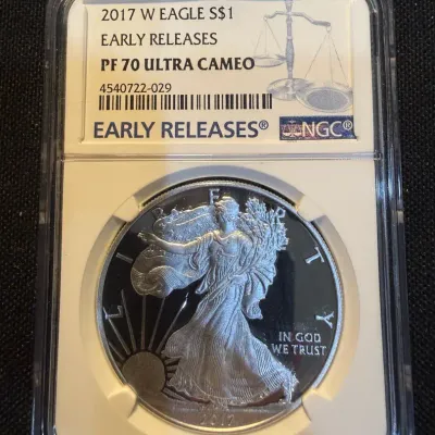2017-W Proof American Silver Eagle NGC PF70 Ultra Cameo Early Releases – 1 oz .999 Silver