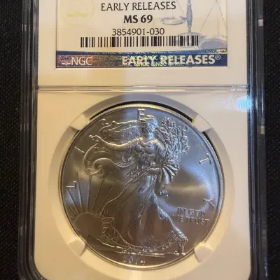 2014 American Silver Eagle NGC MS69 Early Releases – 1 oz .999 Fine Silver Bullion Coin