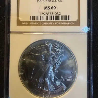 1993 American Silver Eagle NGC MS69 Certified 1 oz .999 Fine Silver $1 Bullion Coin