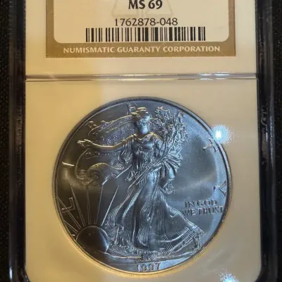 1997 American Silver Eagle NGC MS69 Certified 1 oz .999 Fine Silver $1 Bullion Coin