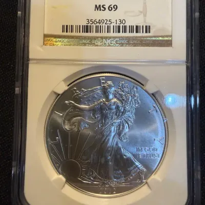 2012 American Silver Eagle NGC MS69 – 1 oz .999 Fine Silver Bullion Coin