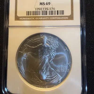 1995 American Silver Eagle NGC MS69 Certified 1 oz .999 Fine Silver $1 Bullion Coin