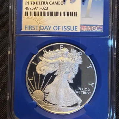 2019-W Proof American Silver Eagle NGC PF70 Ultra Cameo First Day of Issue – West Point – 1 oz .999 