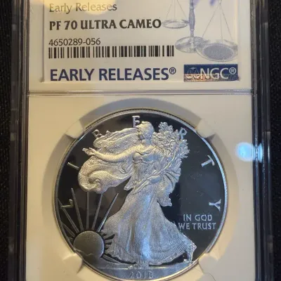 2018-W Proof American Silver Eagle NGC PF70 Ultra Cameo Early Releases – West Point – 1 oz .999 Silv