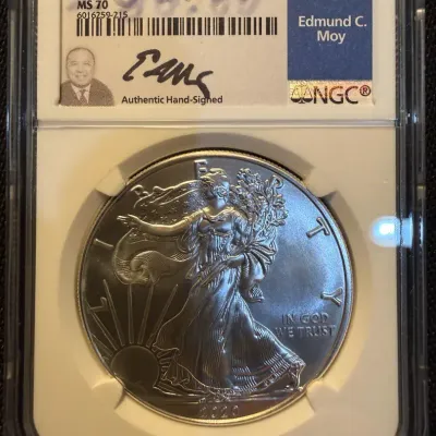 2020-S Proof American Silver Eagle 1 oz .999 Silver NGC PF70 Ultra Cameo First Day of Release Edmund