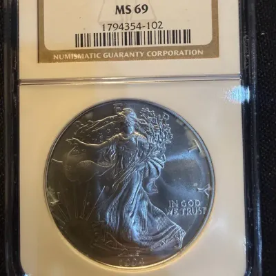 1994 American Silver Eagle NGC MS69 Certified 1 oz .999 Fine Silver $1 Bullion Coin