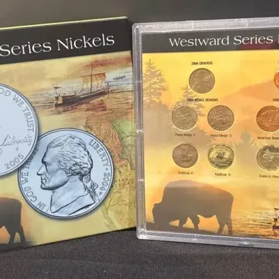 Whitman Westward Series Nickels Complete 10-Coin Collector Set with Display Case & Folder