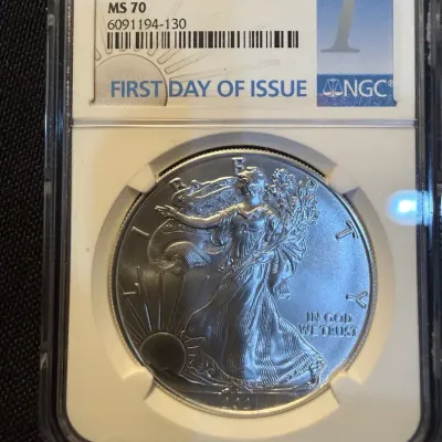 2021 American Silver Eagle Type 1 Heraldic Eagle NGC MS70 First Day of Issue 1 oz .999 Fine Silver