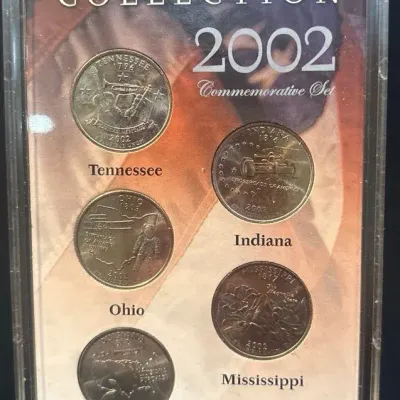 2002 Statehood Quarter Collection Commemorative Set w/ Original Box & Display Case