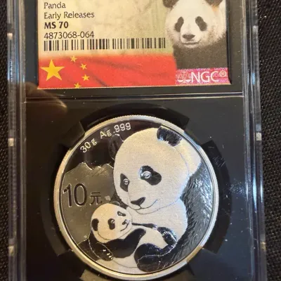 2019 China 10 Yuan Silver Panda – NGC MS70 Early Releases