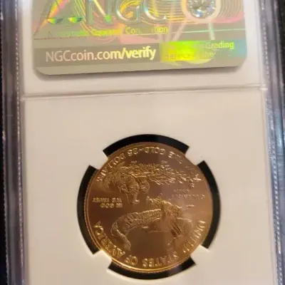 2019 American Gold Eagle $25 Quarter-Ounce Gold Coin, MS 70 grade, certified by NGC 
