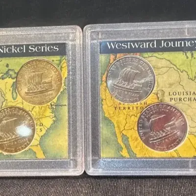 2 Whitman 2004 Westward Journey Nickel Series Lewis & Clark P&D Coin Sets