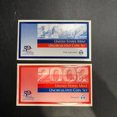 2002 United States Mint Uncirculated Coin Set – Philadelphia & Denver – Complete Original Government