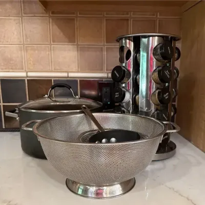 Revolving Spice Rack, Calphalon Pot, & Others 