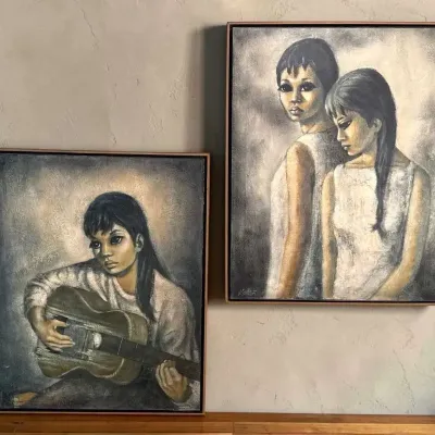 Pair of M Gilbert Signed Original Oil Paintings
