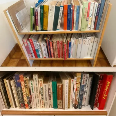 Variety Of Cooking Books & Bookcase