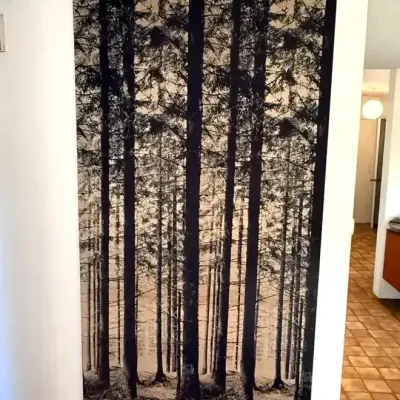 "The Pinewood" fabric wall panel designed by Ronald Hansen for Grautex of Denmark