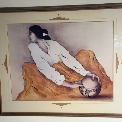Framed RC Gorman Litho Print Repro W/ Die-Cut Matte