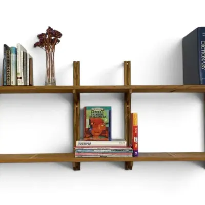MCM Modular Wood And Edge Grain Finish Shelves 