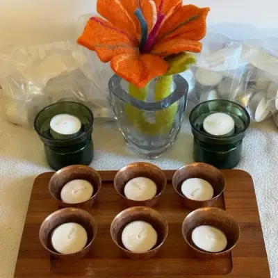 Digsmed Tray, Dania Candle Holders & Stromberg Crystal Vase