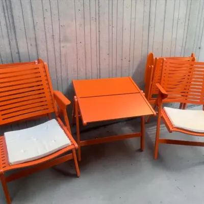 4-Rex Folding Chairs & Table by Niko Kralj, Bent Plywood, Mid-Century Modern