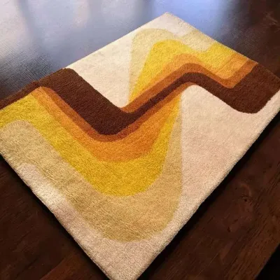 1970s "Stromboli" wool shag rug made by K.V.T.