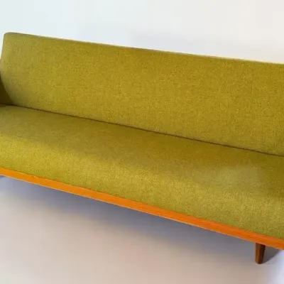 Danish Mid-Century Sofa With Teak Armrests