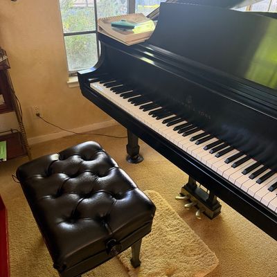 Steinway & Sons Model M grand piano, serial number 477419,  1981.