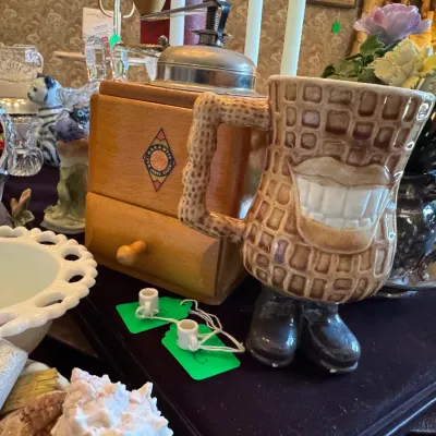 Sale Photo Thumbnail #35: mr peanut mug and antique coffee grinder