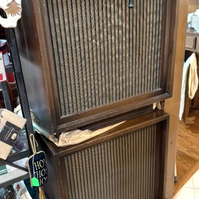 Sale Photo Thumbnail #6: 2 1970s large box speakers bozak mid century model b302a