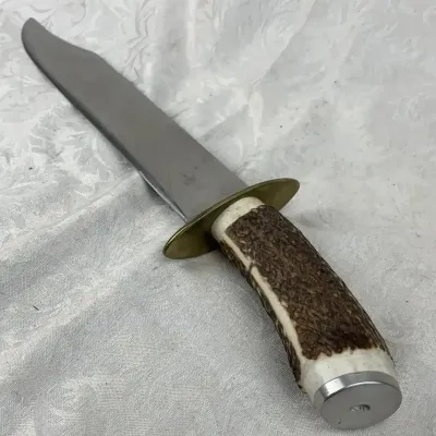 18" Stag Handle Bowie Knife with 13" Blade & Leather Sheath