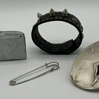 Ronson Adonis Lighter with Spiked Cuff, Belt Buckle, and Pin